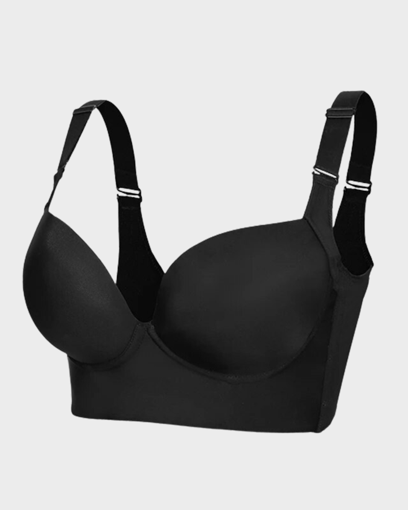 Woobilly Full-Coverage Smooth Back Bra for Women-black