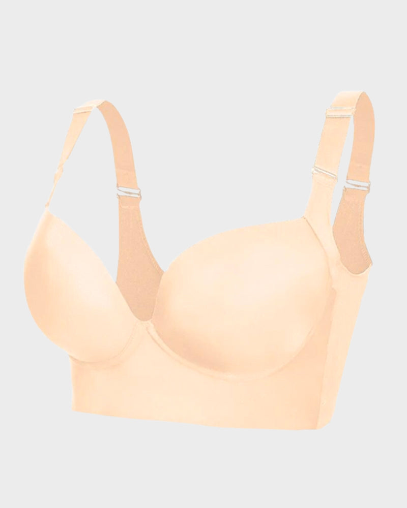 Woobilly Full-Coverage Smooth Back Bra for Women-2Pcs Beige