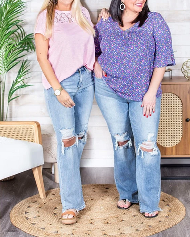 90s High Rise Distressed Straight Leg Jeans