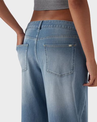 Asymmetric Low Rise Baggy Wide Leg Jeans