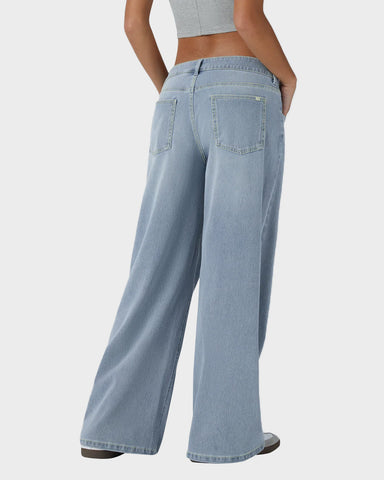 Asymmetric Low Rise Baggy Wide Leg Jeans