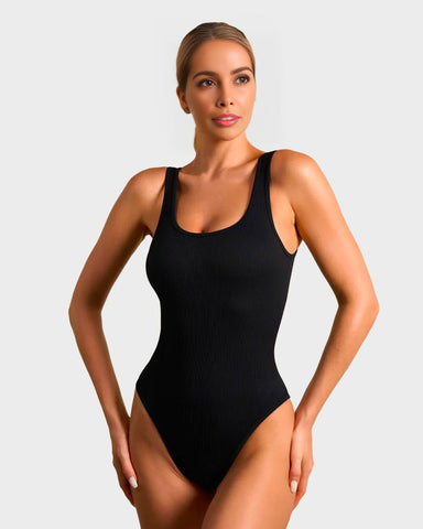 Wide Strap Backless Thong Bodysuit