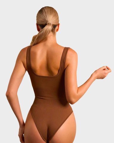 Wide Strap Backless Thong Bodysuit