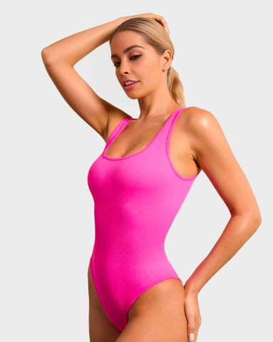 Wide Strap Backless Thong Bodysuit