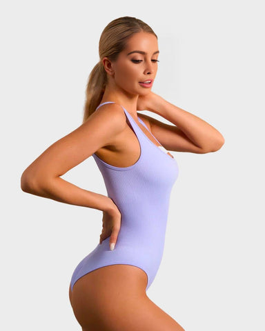 Wide Strap Backless Thong Bodysuit