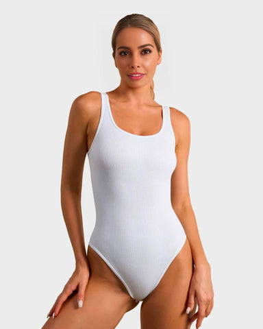 Wide Strap Backless Thong Bodysuit