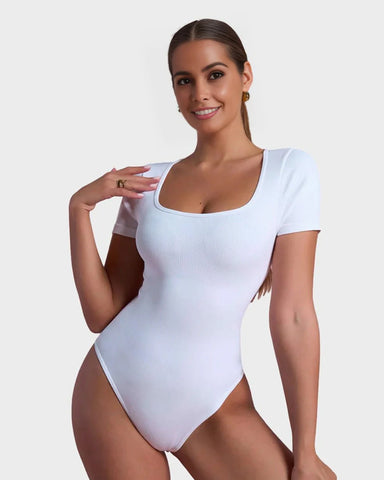 Basic Square Neck Thong Bodysuit