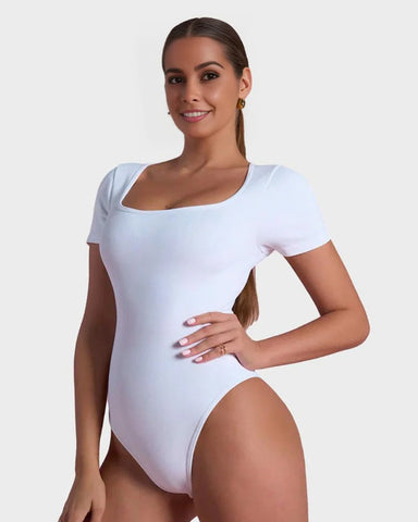 Basic Square Neck Thong Bodysuit