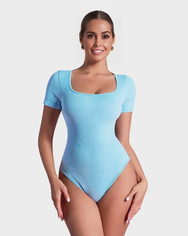 Basic Square Neck Thong Bodysuit