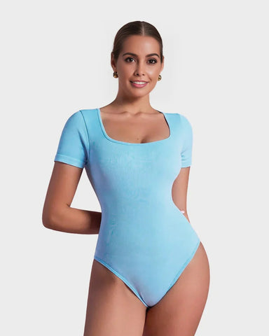 Basic Square Neck Thong Bodysuit