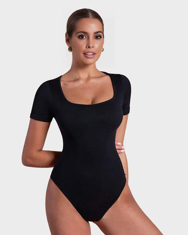 Basic Square Neck Thong Bodysuit