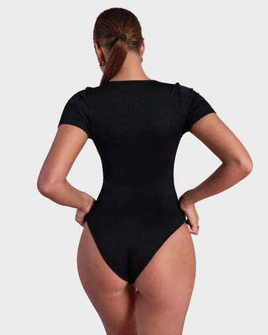 Basic Square Neck Thong Bodysuit