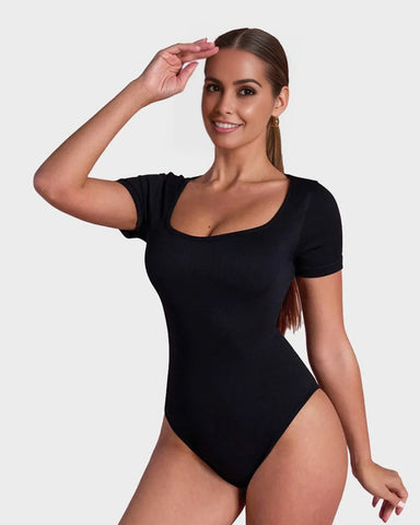 Basic Square Neck Thong Bodysuit