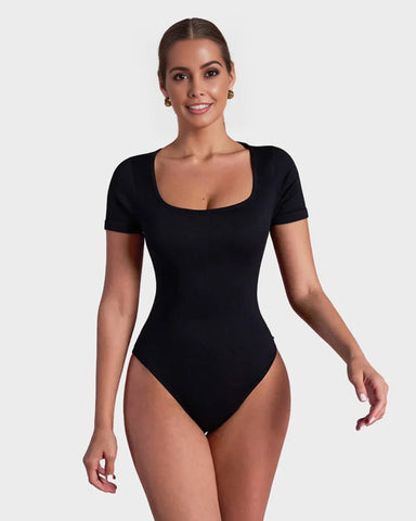 Basic Square Neck Thong Bodysuit