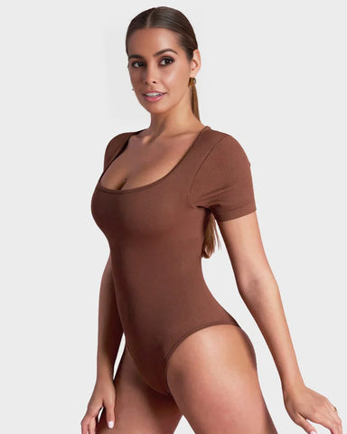 Basic Square Neck Thong Bodysuit