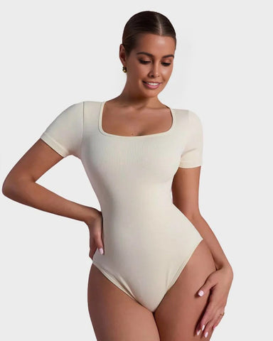 Basic Square Neck Thong Bodysuit