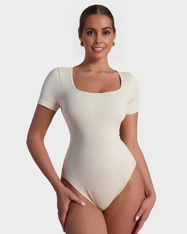 Basic Square Neck Thong Bodysuit