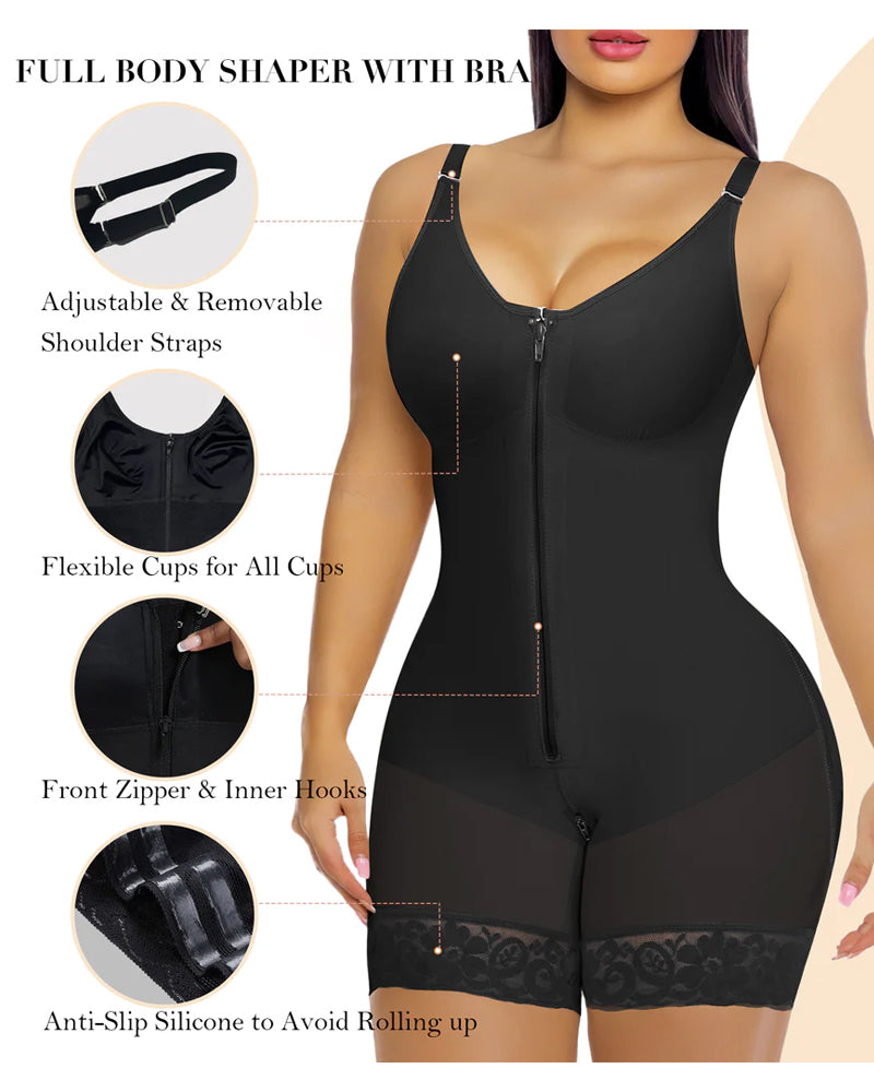 Tummy Control Butt Lifter Shaper with Zipper Crotch Fajas Colombianas Shapewear