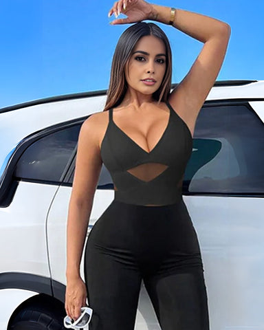 V Neck Mesh Breathable Shapewear