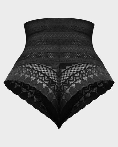 High Waist Lace Mesh Tummy Control Shaping Panty