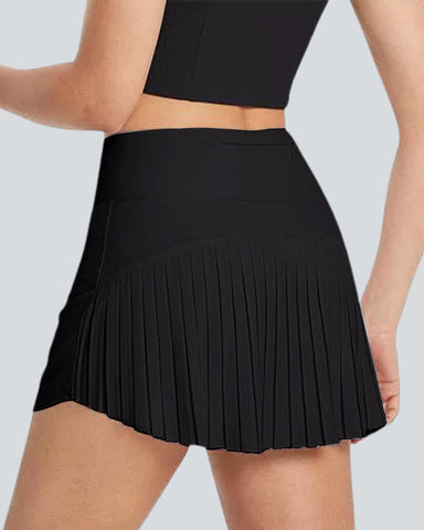 Woman High Waisted Lightweight Athletic Shorts Tennis Skirt Pockets