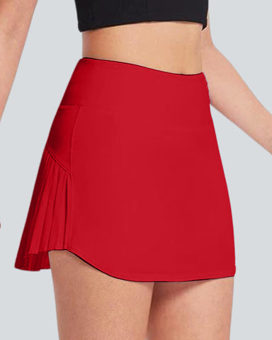 Woman High Waisted Lightweight Athletic Shorts Tennis Skirt Pockets