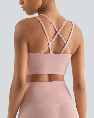 Low Support Crisscross Backless Yoga Sports Bra