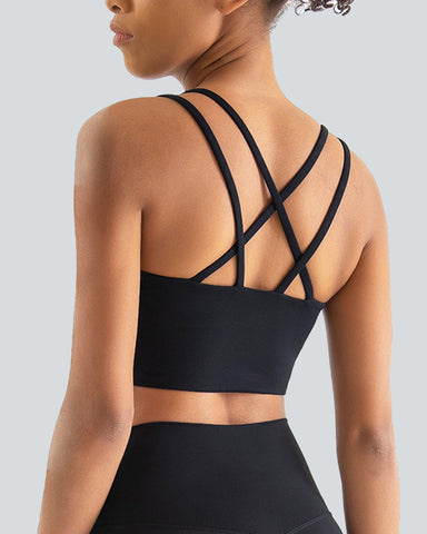 Low Support Crisscross Backless Yoga Sports Bra