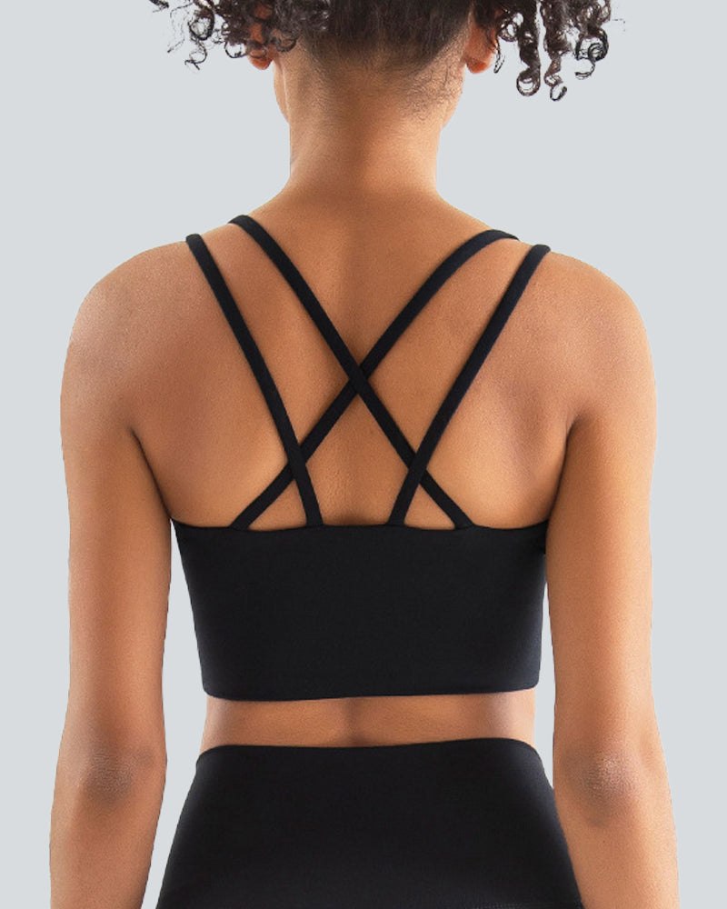 Low Support Crisscross Backless Yoga Sports Bra