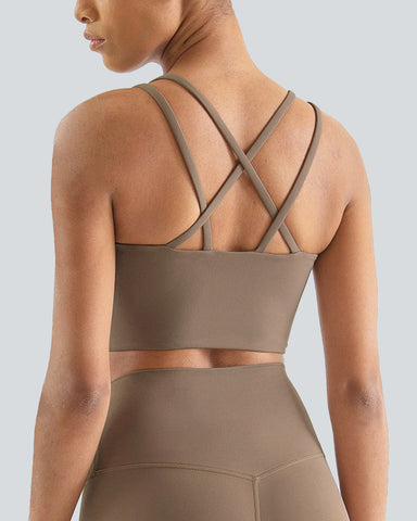 Low Support Crisscross Backless Yoga Sports Bra