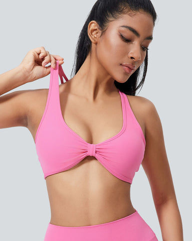 Low Support Twisted Backless Yoga Sports Bra