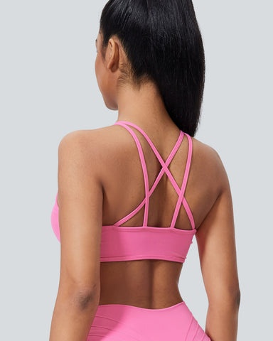 Low Support Twisted Backless Yoga Sports Bra