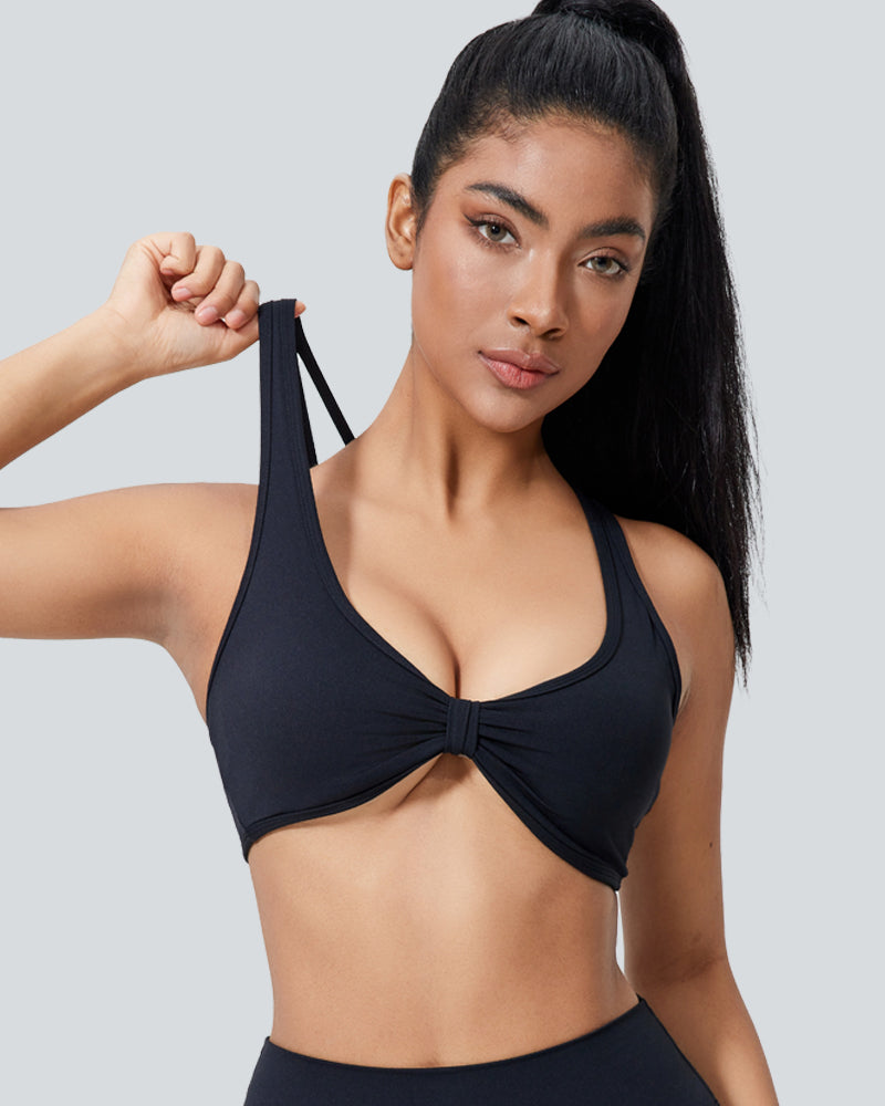 Low Support Twisted Backless Yoga Sports Bra