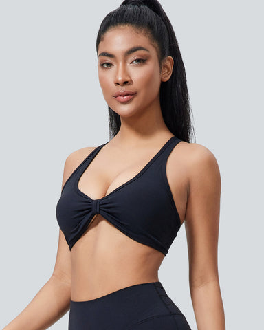 Low Support Twisted Backless Yoga Sports Bra