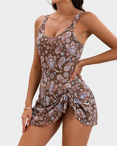 Woobilly® Floral Print Tummy Control Swimdress