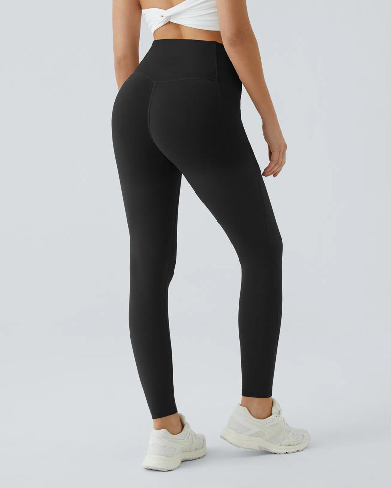 High Waisted Butt Lifting Tummy Control Side Pocket Shaping Training Leggings (2 Pack)