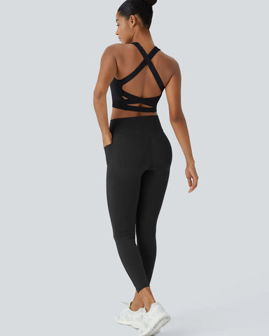 High Waisted Butt Lifting Tummy Control Side Pocket Shaping Training Leggings（复制图片）