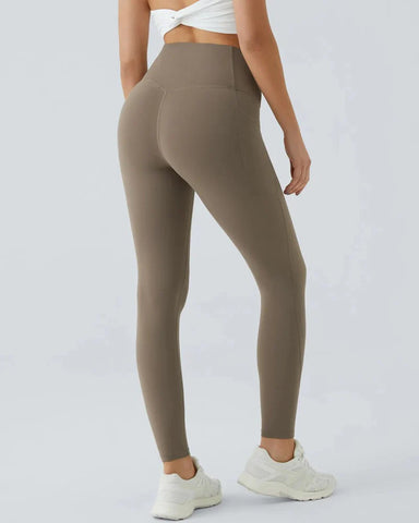 High Waisted Butt Lifting Tummy Control Side Pocket Shaping Training Black Leggings