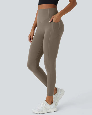 High Waisted Butt Lifting Tummy Control Side Pocket Shaping Training Black Leggings