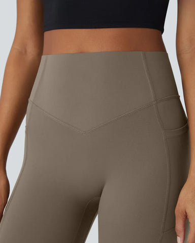 High Waisted Butt Lifting Tummy Control Side Pocket Shaping Training Black Leggings