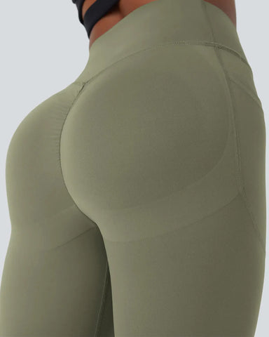 High Waisted Butt Lifting Tummy Control Side Pocket Shaping Training Black Leggings
