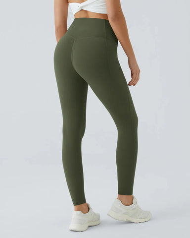 High Waisted Butt Lifting Tummy Control Side Pocket Shaping Training Black Leggings