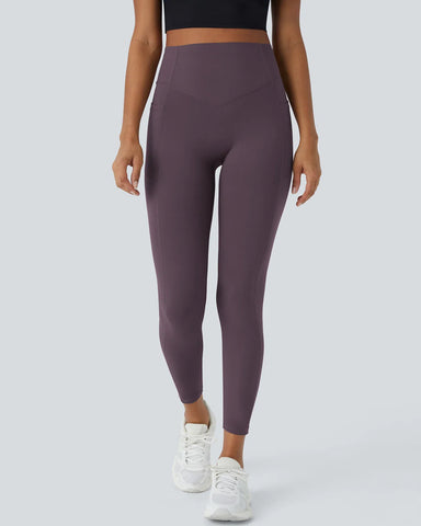 Woobilly High Waisted Butt Lifting Tummy Control Side Pocket Shaping Training Workout Leggings