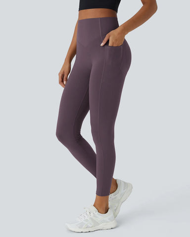Woobilly High Waisted Butt Lifting Tummy Control Side Pocket Shaping Training Workout Leggings