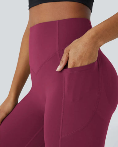 Woobilly High Waisted Butt Lifting Tummy Control Side Pocket Shaping Training Workout Leggings