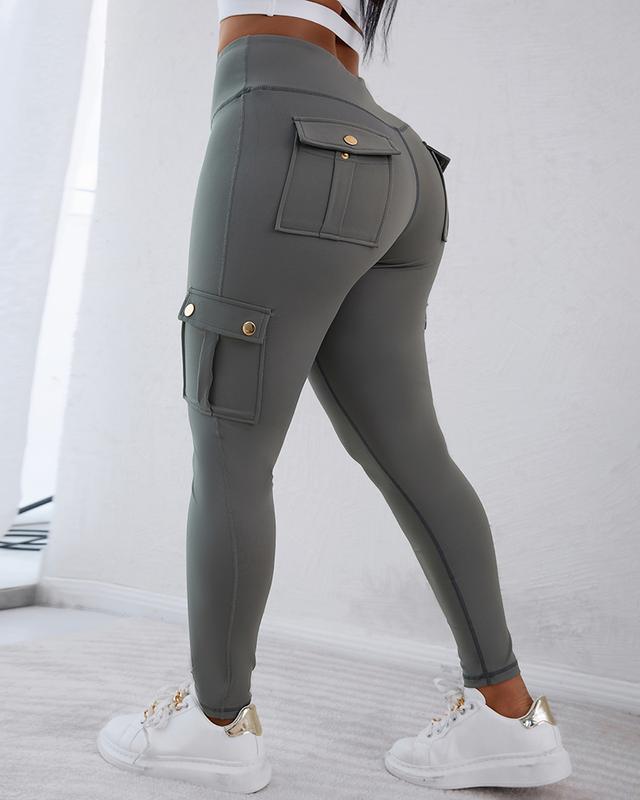 Butt Lifting High Waist Tummy Control Cargo Leggings