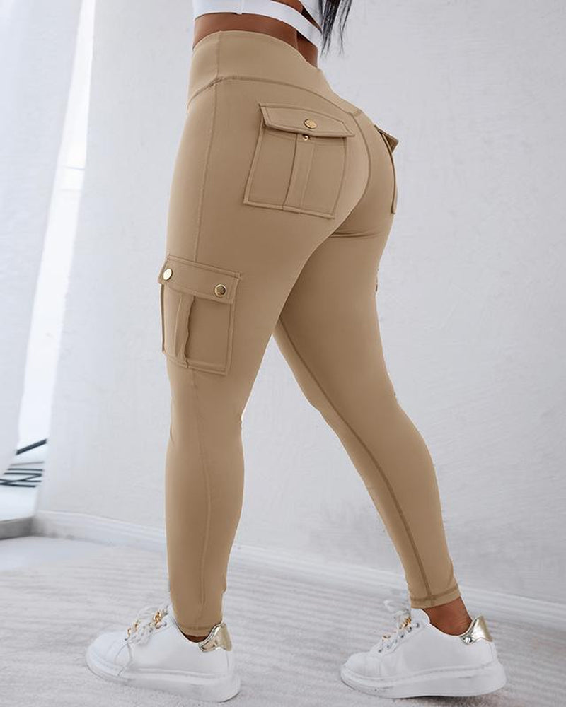 Butt Lifting High Waist Tummy Control Cargo Leggings