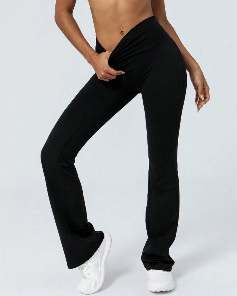 High Waist Butt-lifting Flare Leggings For Women