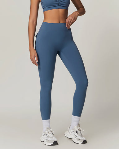 Y2K Wide Waistband High Stretch Pocket Cargo Butt Lifting Workout Quick Drying Leggings