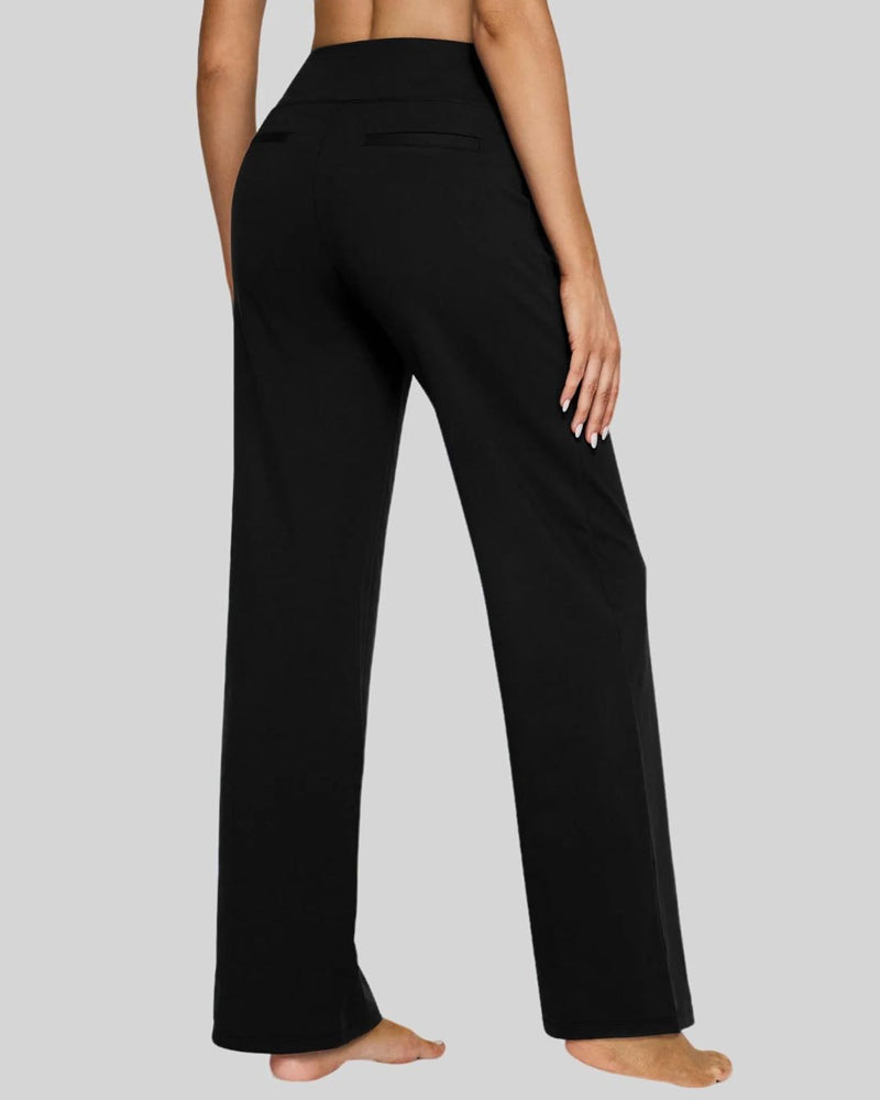 High Waisted Women's Wide Leg Pants with Pockets Business Casual Pants